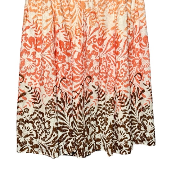 Coldwater Creek Cotton Floral Print Ombre Multicolored Midi Length Skirt - Picture 6 of 11